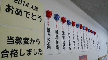 2014年度入試結果です